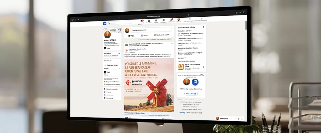 Créative publicitaire de collecte de dons LinkedIn